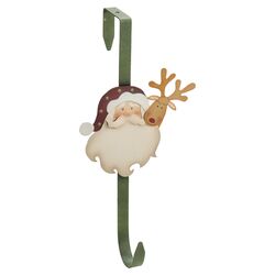 Santa & Reindeer Wreath Hook in Green