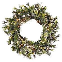 Pre-Lit Clear Country Pine Wreath