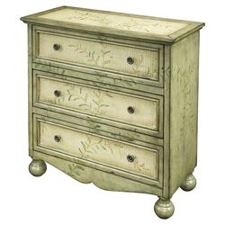 Hermes 3 Drawer Chest in Green & Cream