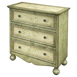 Hermes 3 Drawer Accent Chest in Green & Cream