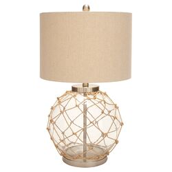 Glass Table Lamp in Beige