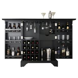 LaFayette Expandable Bar Cabinet in Black