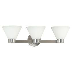 Lucia 3 Light Wall Sconce in Brushed Steel