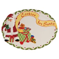 Santa's Big Day Oval Cookie Platter