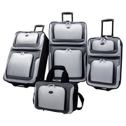 2 Piece Carry On Luggage Set in Black