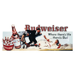 Budweiser Vintage Ad Baseball Canvas Art