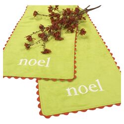 Passion Suede Noel Table Runner in Lime