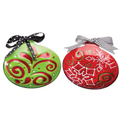 Holiday Festivities 2 Piece Glass Plate Set