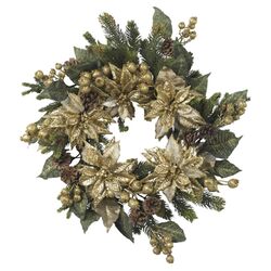 Golden Poinsettia Wreath