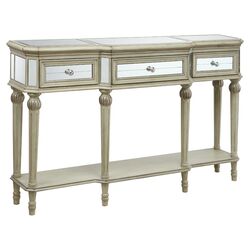 Mirrored Console Table in Pewter