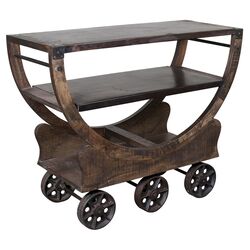 Console Table Cart in Brown