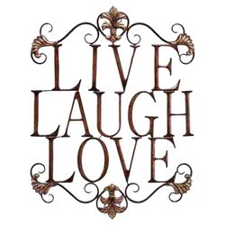 Urban Trends Live, Laugh, Love Wall Décor in Bronze