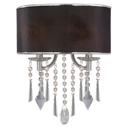 Cove 2 Light Wall Sconce in Chrome with Black Shade
