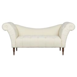 Roll Arm Loveseat in Off-White