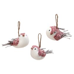 3 Piece Wooly Bird Holiday Accent Ornament Set