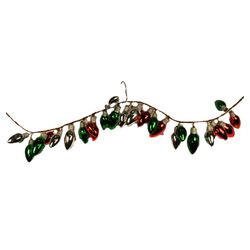 4' Light Bulb Garland in Green, Red & Silver