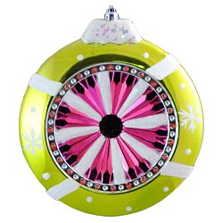 Reflector Hanging Ball Ornament in Lime Green