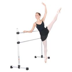 Prodigy Series Double Bar Ballet Barre in Silver