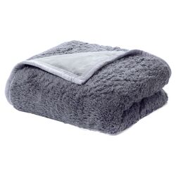 Sherpa Polyester Throw in Grey