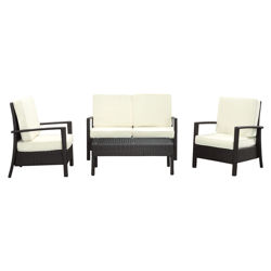 Breeze 4 Piece Seating Group Set in Espresso & White Breeze 4 Piece Seating Group Set in Espresso & White