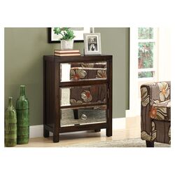Bombay 3 Drawer Mirrored Chest in Brown