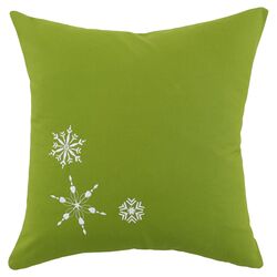 Nile Embroidered Snowflake Pillow in Kiwi