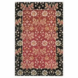 Jardin Red & Black Floral Rug