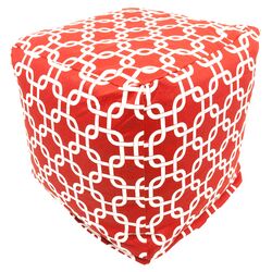 Links Cube Ottoman in Red