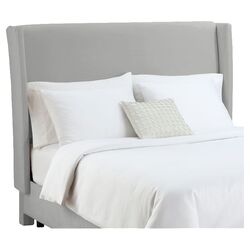 Leros Wingback Queen Headboard Light Grey