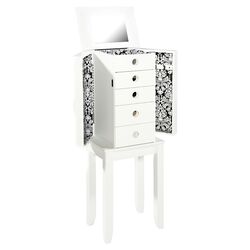 Brittany Jewelry Armoire in Crisp White