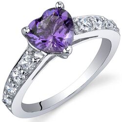 Dazzling Love 1 Ct. Amethyst Ring in Sterling Silver