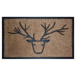 Deer Doormat in Black & Taupe