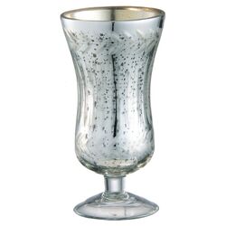 Tall Glass Votive in Silver