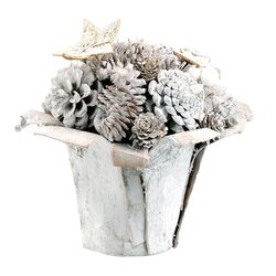 Pinecone Ball Decoration in White