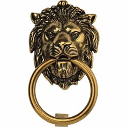 Lion Door Knocker in Light Antique Brass