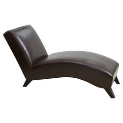 Charlotte Chaise Lounge in Brown Leather