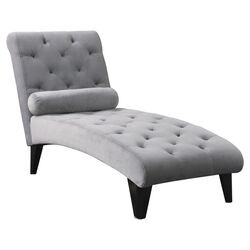 Velour Chaise Lounge in Grey