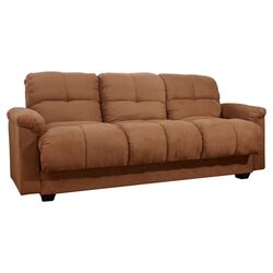 Phila Microsuede Storage Sleeper Sofa in Brown