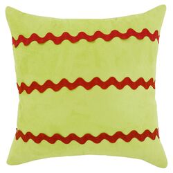 Passion Suede 3 Stripes Pillow in Lime