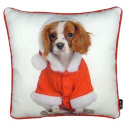 Holiday King Charles Pillow in White