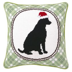 Christmas Dog Pillow in White