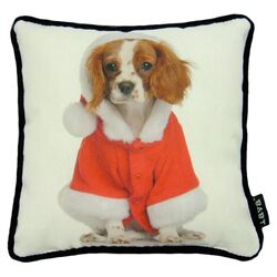 Holiday Cavalier Pillow in White