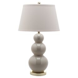 Pamela Triple Gourd Table Lamp in Light Gray (Set of 2)