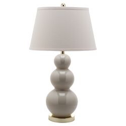 Pamela Gourd Table Lamp in Light Gray (Set of 2)
