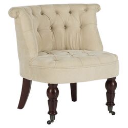 Carlin Tufted Slipper Chair in Natural