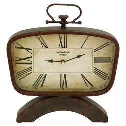Table Clock in Distressed Brown