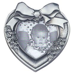 Metal Heart Picture Frame in Silver