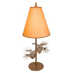 Pinecone Narrow Table Lamp in Rust