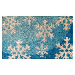 Snowflakes Doormat in Blue