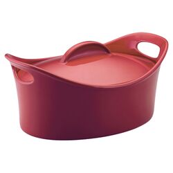 Rachael Ray Bubble & Brown 4.25 Qt. Casserole in Red